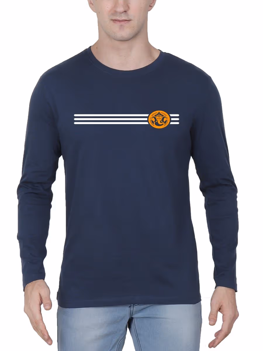 Pillaiyar Chest Print Vinayagar T-Shirt For Men - Full Sleeve
