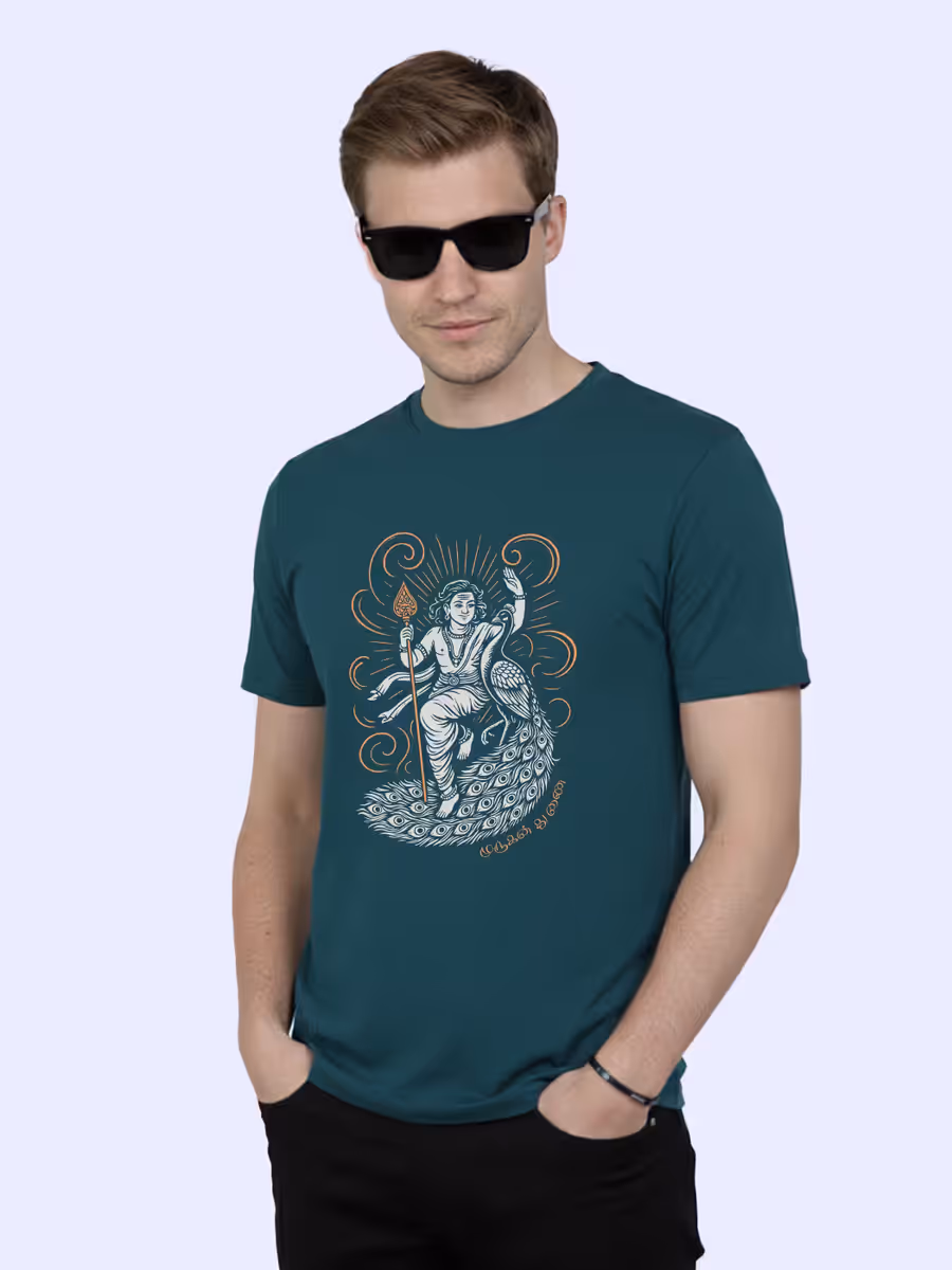 Murugan Thunai Graphical T-Shirt For Men - Half Sleeve