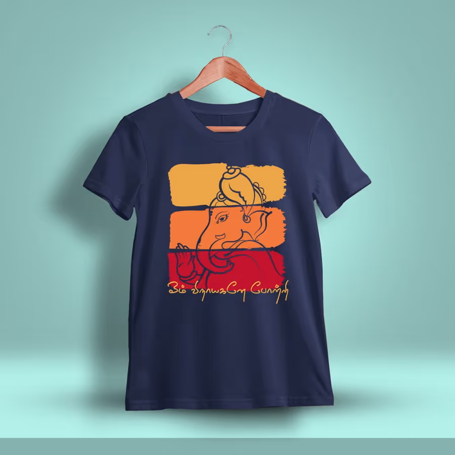 Om Vinayagane Potri Vinayagar T-Shirt For Men - Half Sleeve