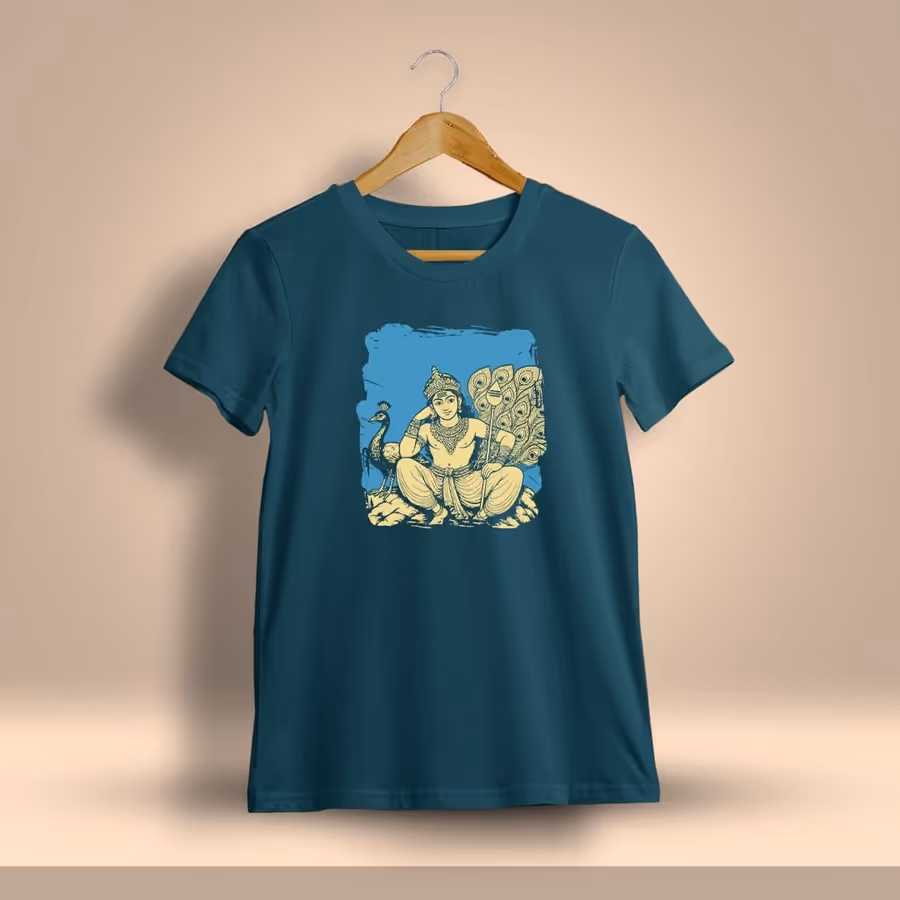 Murugan Relaxed Pose T-Shirt For Men - Half Sleeve