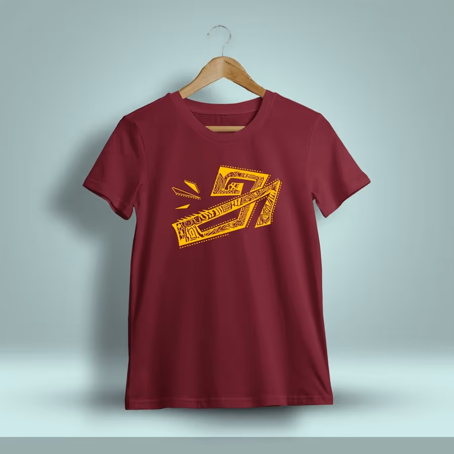 Aana Maroon Tamil T-Shirt For Men - Half Sleeve