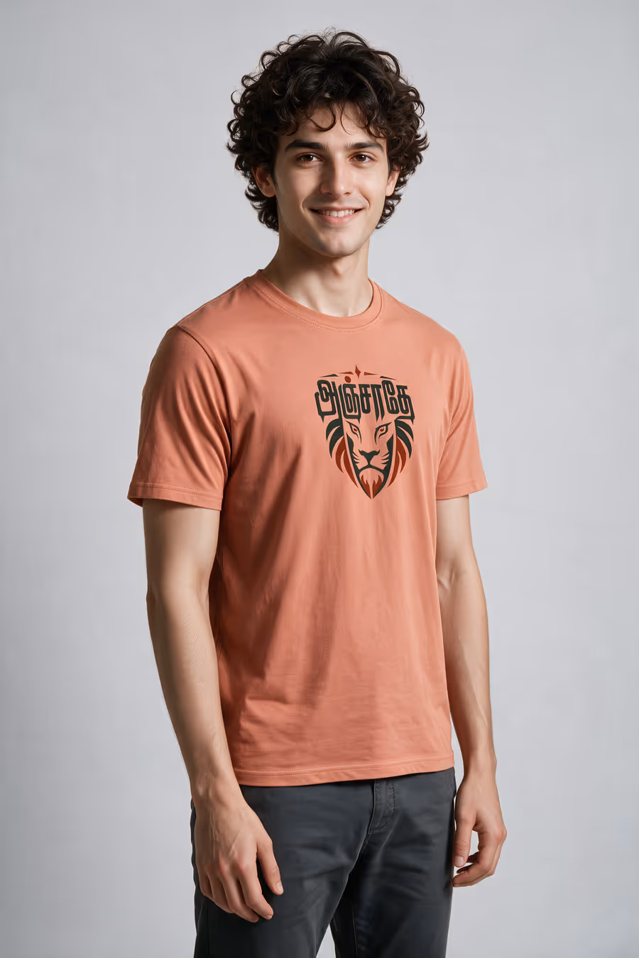 Anjathe Tamil Graphic T-Shirt For Men - Half Sleeve