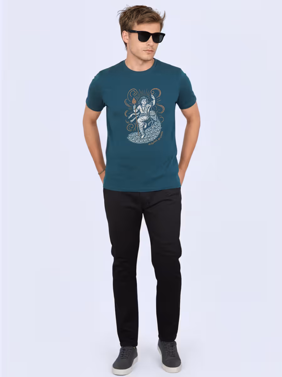 Murugan Thunai Graphical T-Shirt For Men - Half Sleeve