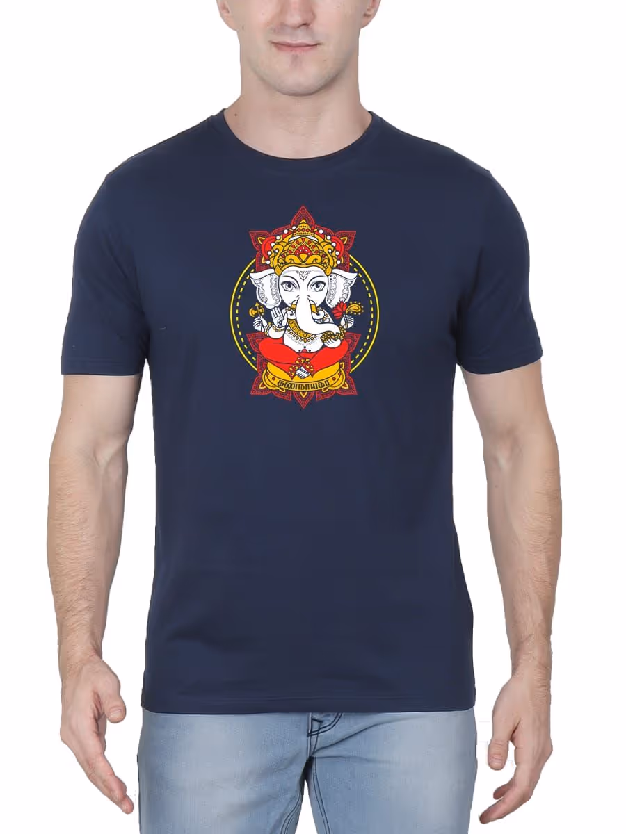 Gananayaga God Vinayagar T-Shirt For Men - Half Sleeve