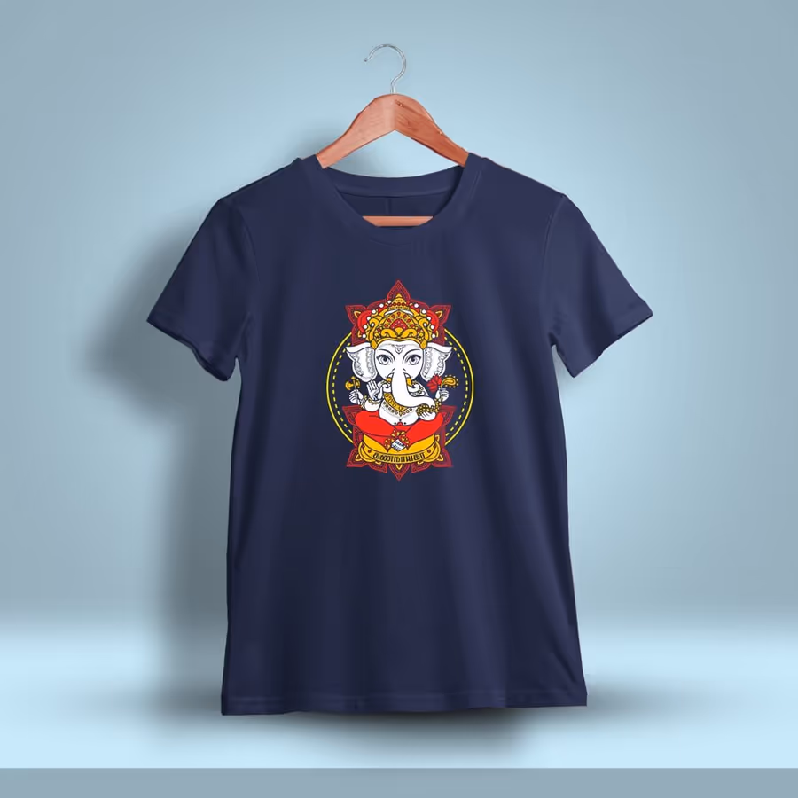 Gananayaga God Vinayagar T-Shirt For Men - Half Sleeve