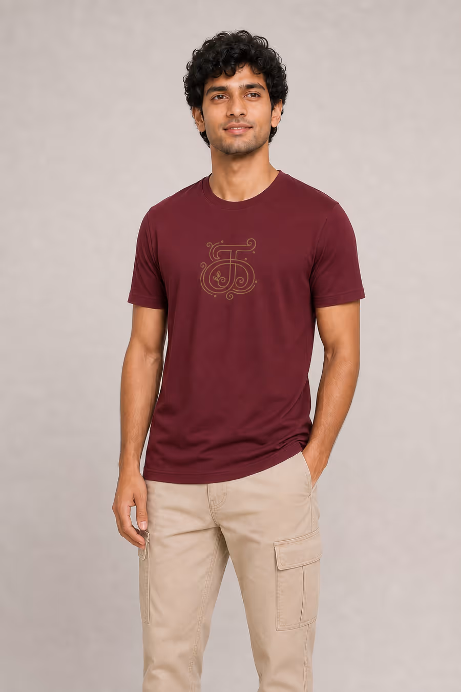 Ka Tamil Letter Graphic T-Shirt For Men - Half Sleeve